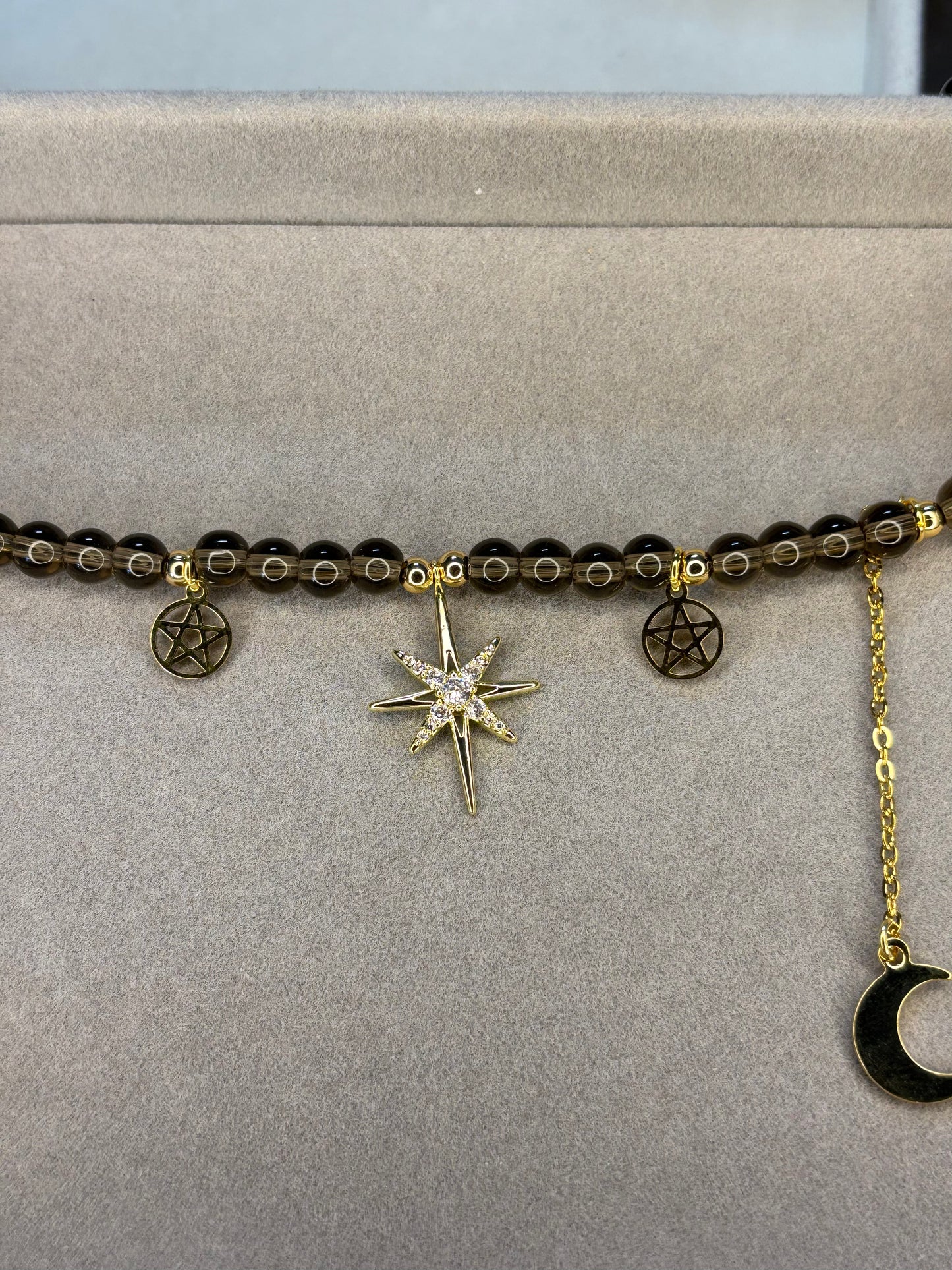 „Starlight“ - Rauchquarz,vergoldet 18k