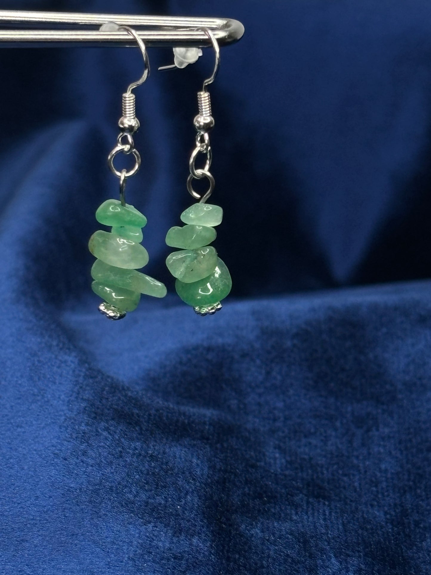 Ohrringe- grüner Aventurin(Sterling Silber)