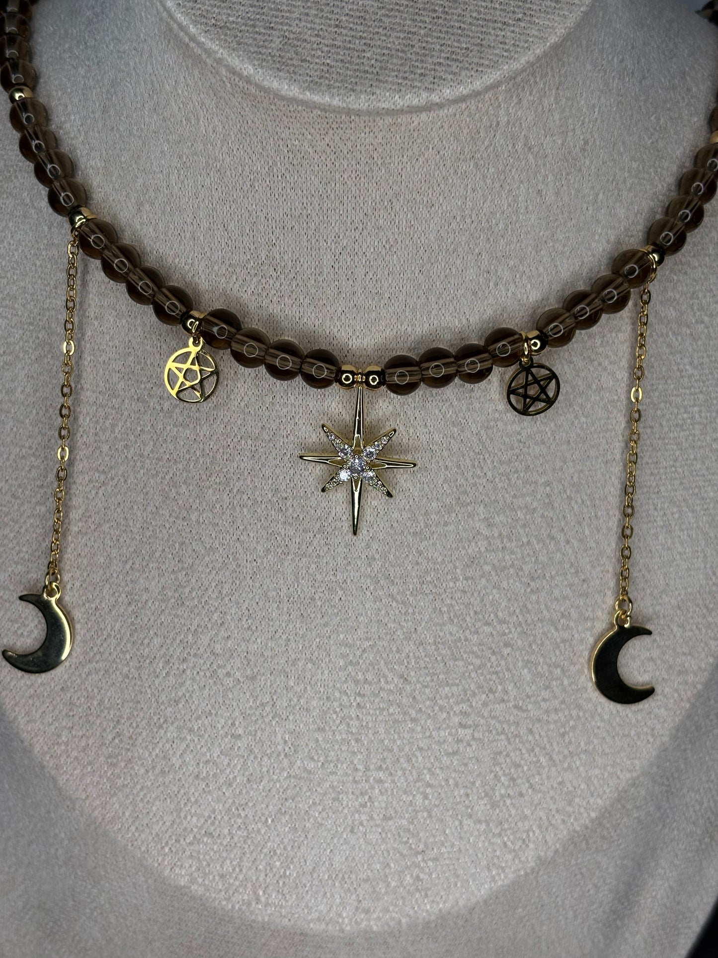 „Starlight“ - Rauchquarz,vergoldet 18k