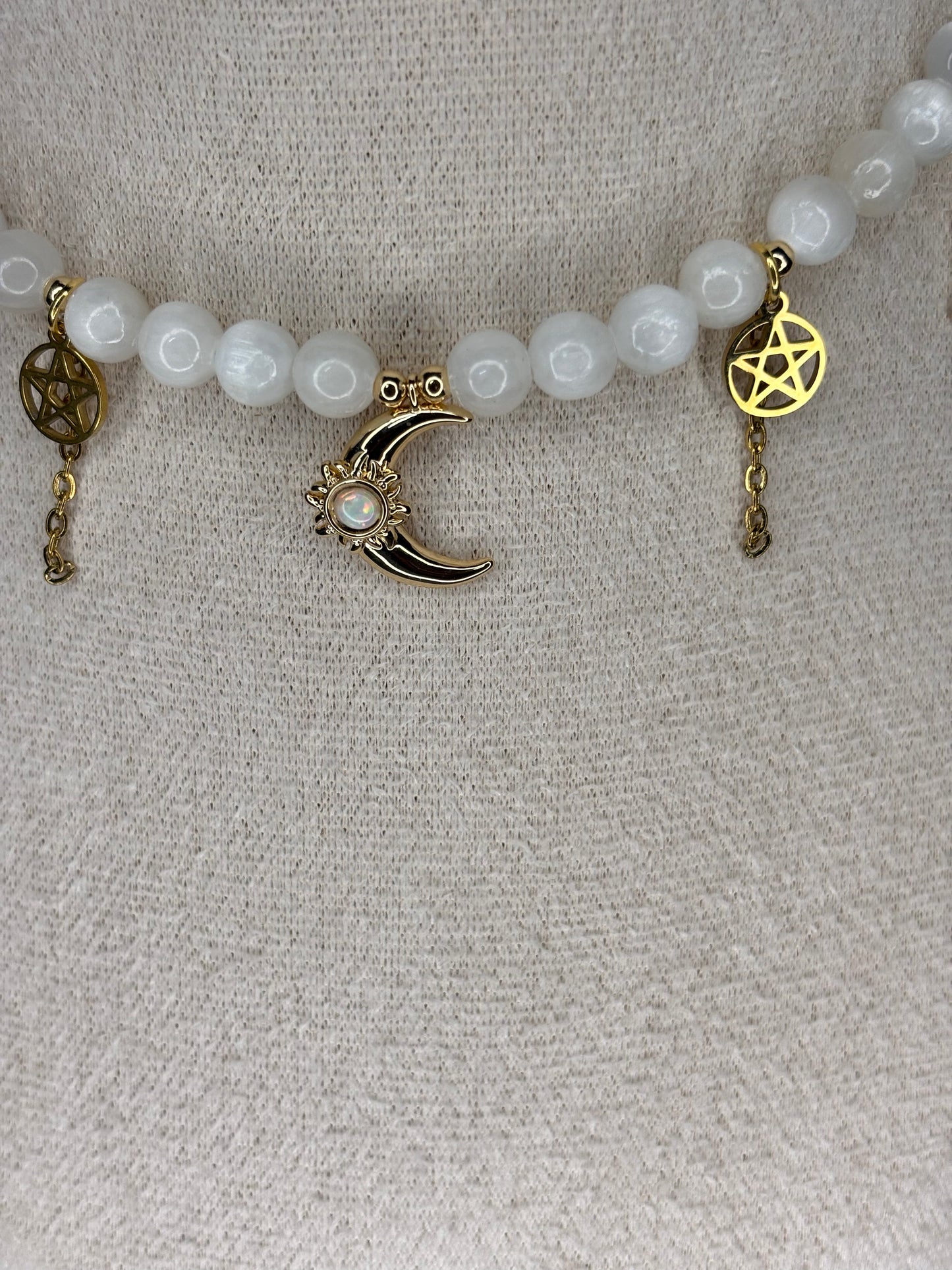 „Moonlight“ - Selenit 18k vergoldet