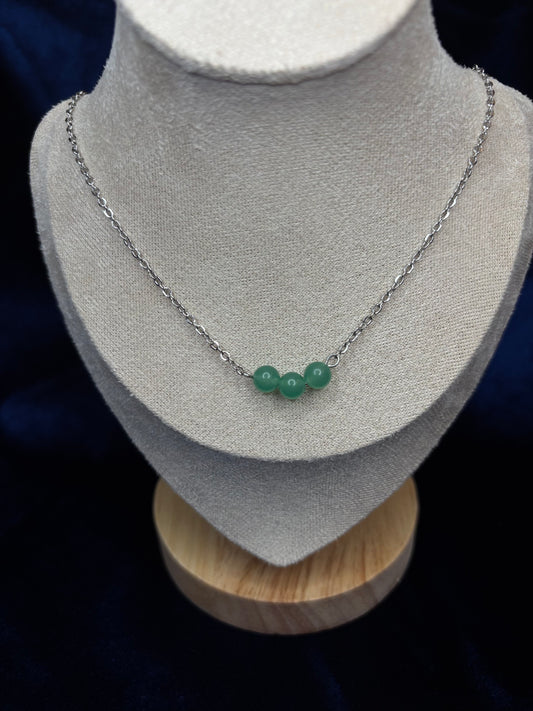 Grüner Aventurin Edelstahl Kette