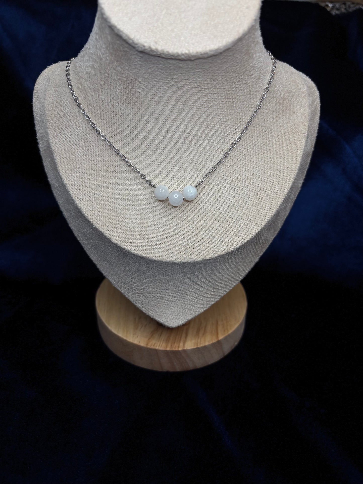 Mondstein Edelstahl Kette 44cm