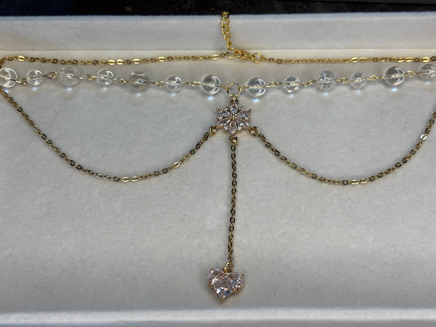 „Princess“ Bergkristall 18k vergoldet