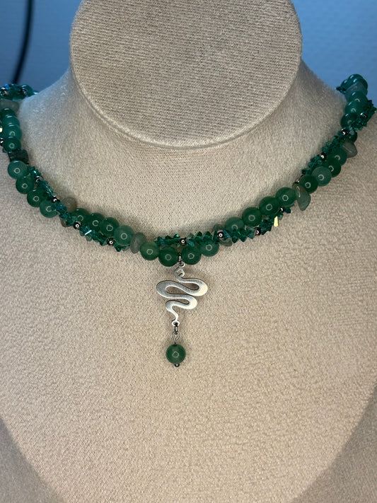 „Venom“ grüner Aventurin, Edelstahl