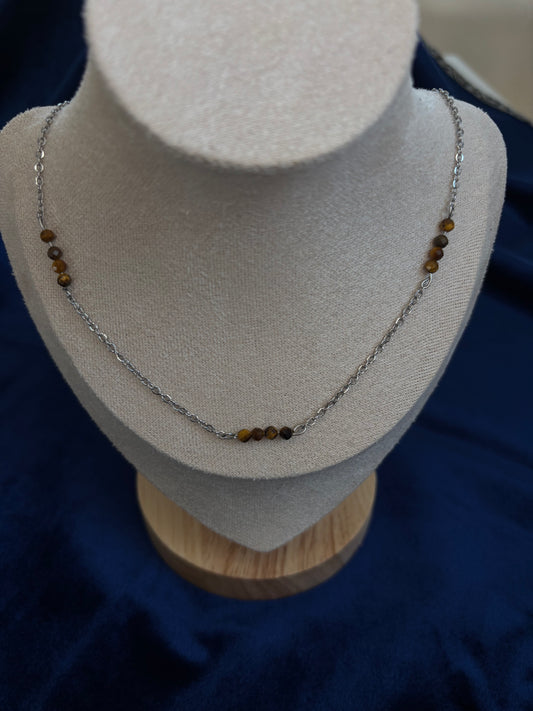 Tigerauge Edelstahl Kette „Decent Beauty Serie“