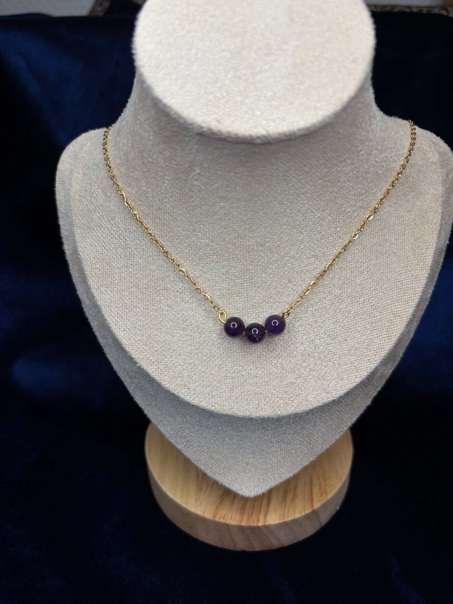 Amethyst Kette Edelstahl 14k vergoldet