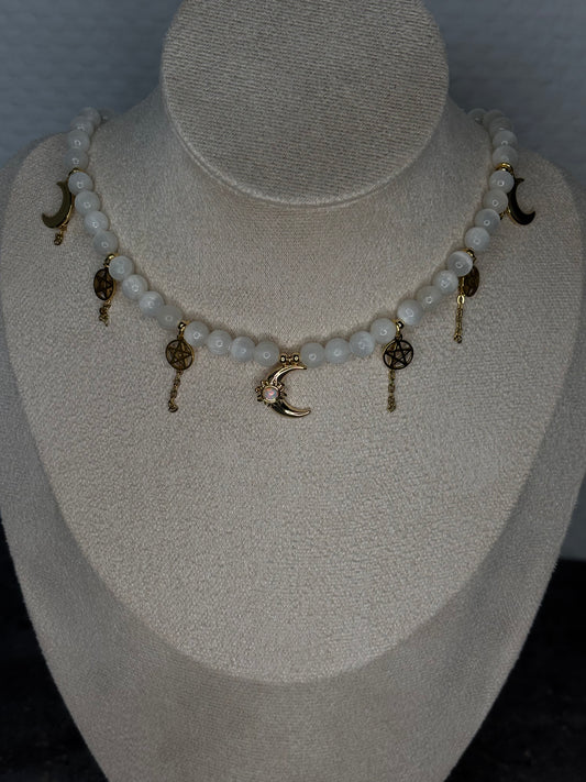 „Moonlight“ - Selenit 18k vergoldet