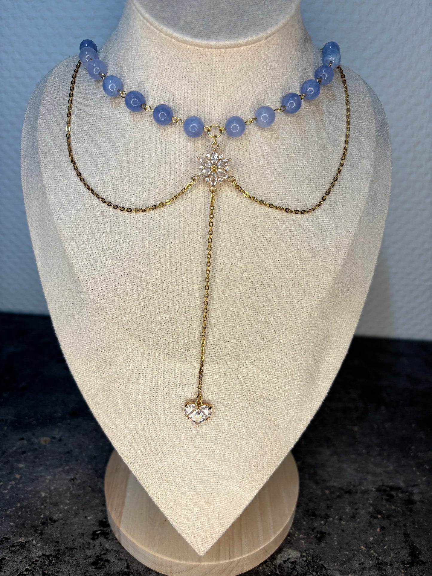 „Princess“ Aquamarin 18k vergoldet