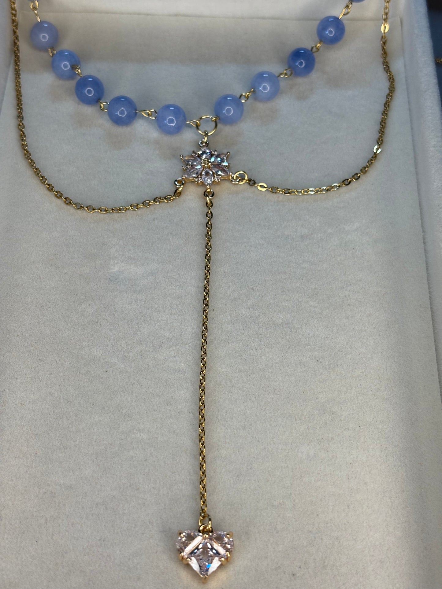 „Princess“ Aquamarin 18k vergoldet