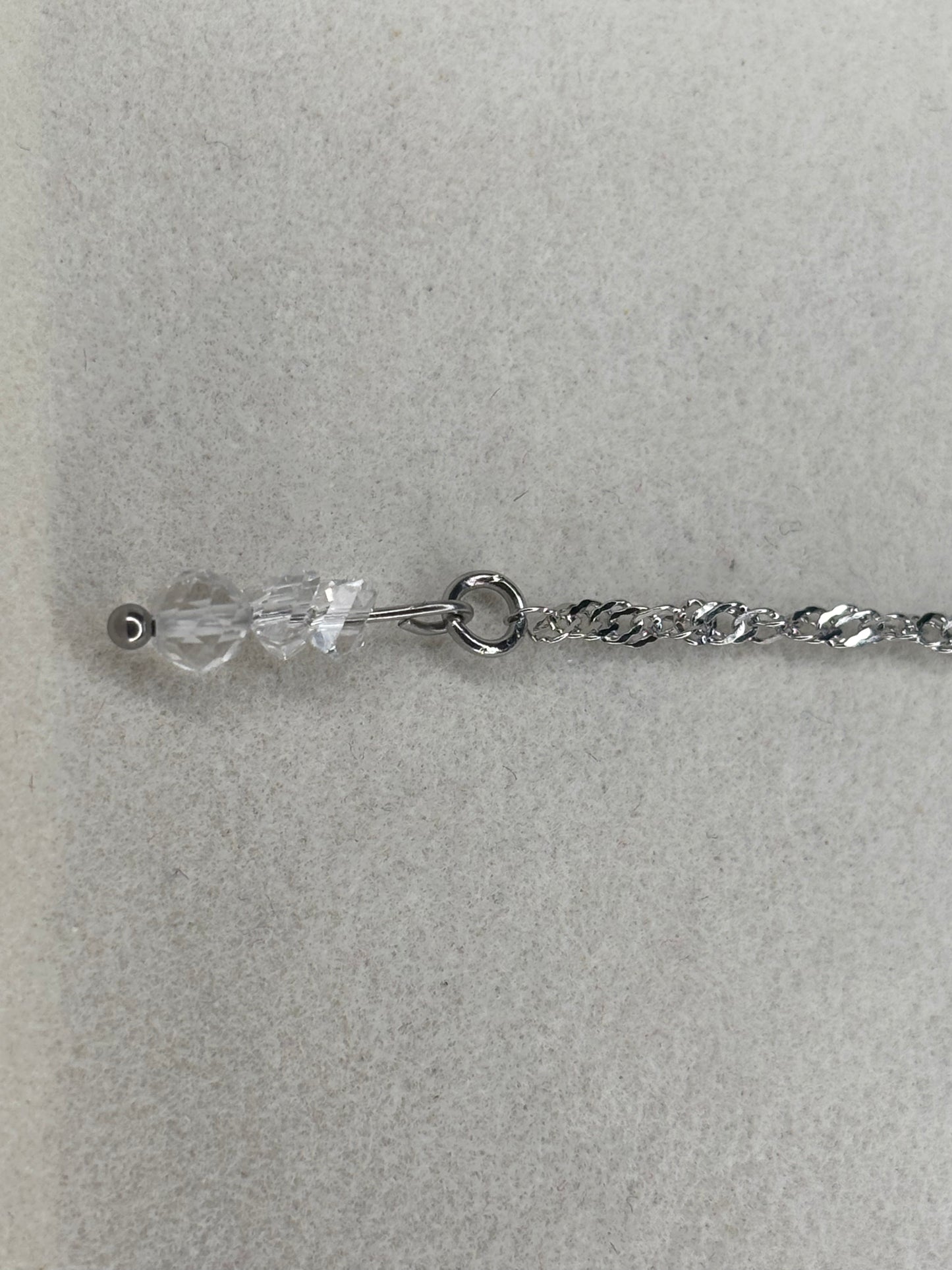 „Ice“ - Bergkristall mit tschechischem Glas, Edelstahl