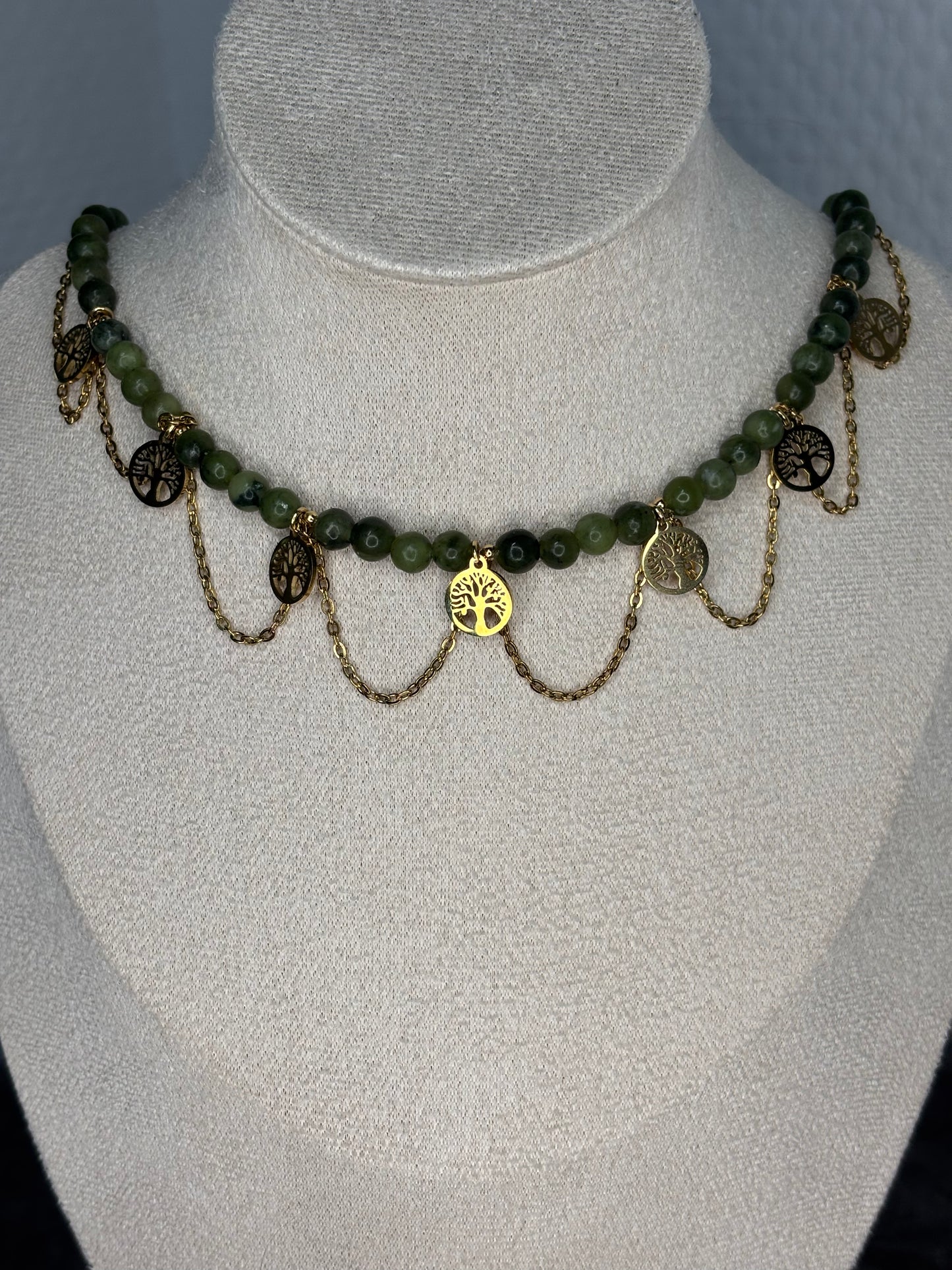 „Nature“ - Kanada Jade / Edelstahl  18k vergoldet