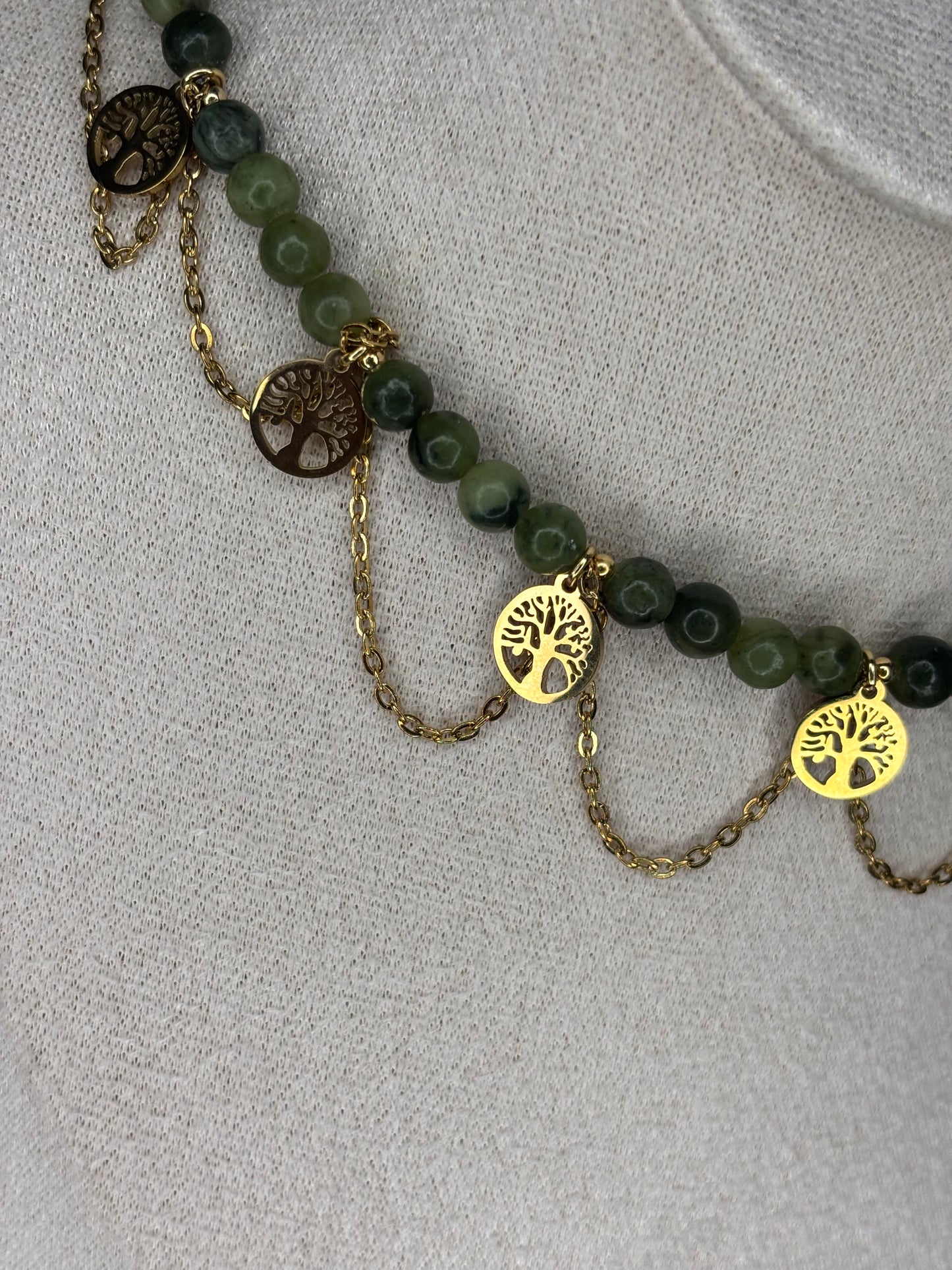 „Nature“ - Kanada Jade / Edelstahl  18k vergoldet